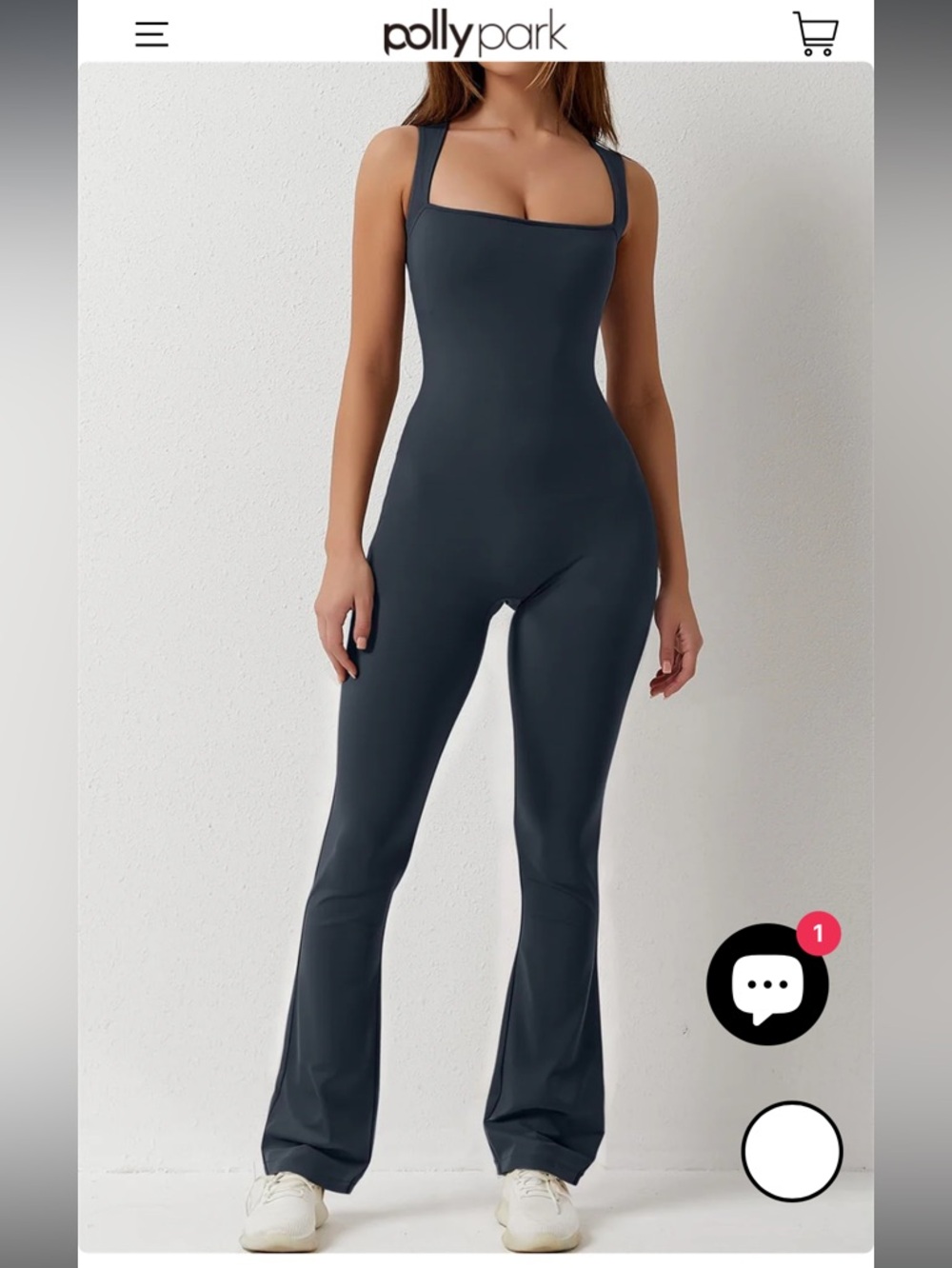 Polly park square neck flare jumpsuit